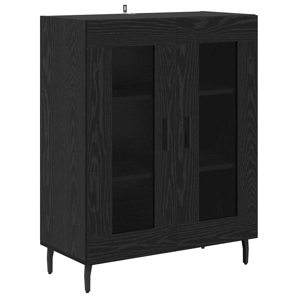 Highboard 2 pcs Black Oak Effect Particleboard