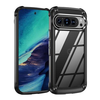 Für Pixel 9 Pro Handyhülle Anti-Sturz Flüssig-TPU Rand Acryl Hohe Transparenz Handyhülle
