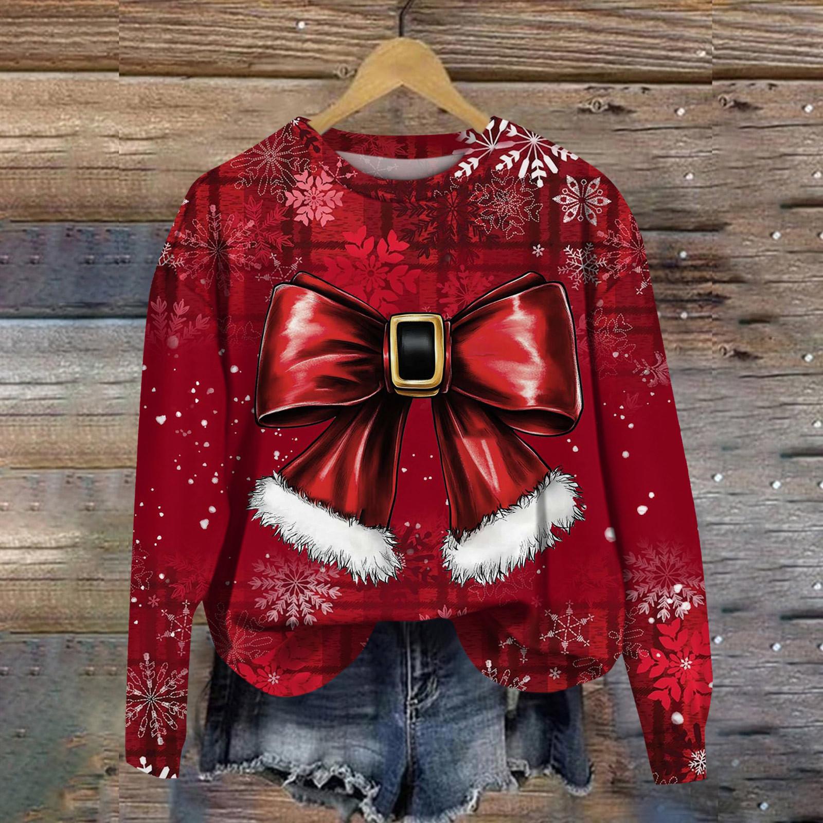 

Женские зимние топы, женская толстовка с длинным рукавом, повседневная, с круглым вырезом, свободный крой, флисовые топы Pollover XL красный