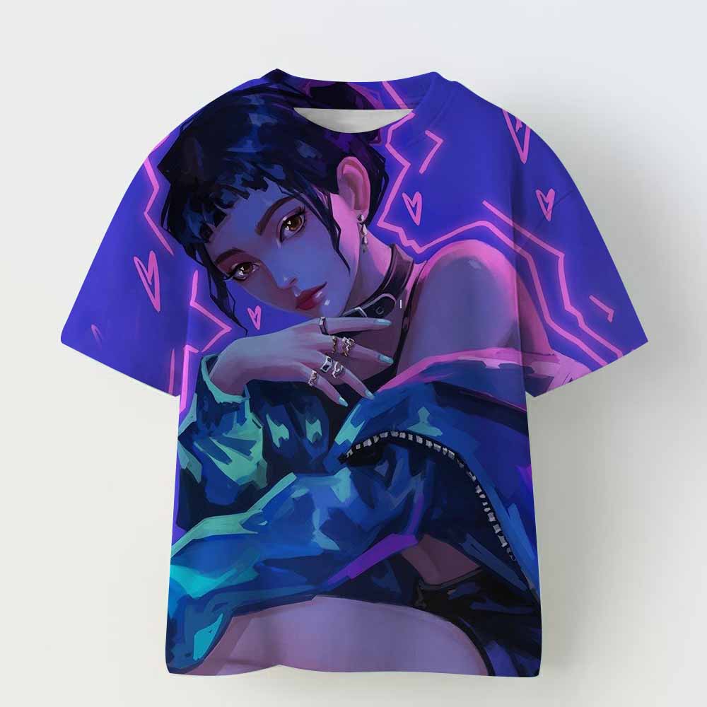 Kpop Demon Hunters Kid Adult Shirt Halloween 3D Mesh Comfortable Sports T-shirt Men's And Women's Extra Large Couple Dress