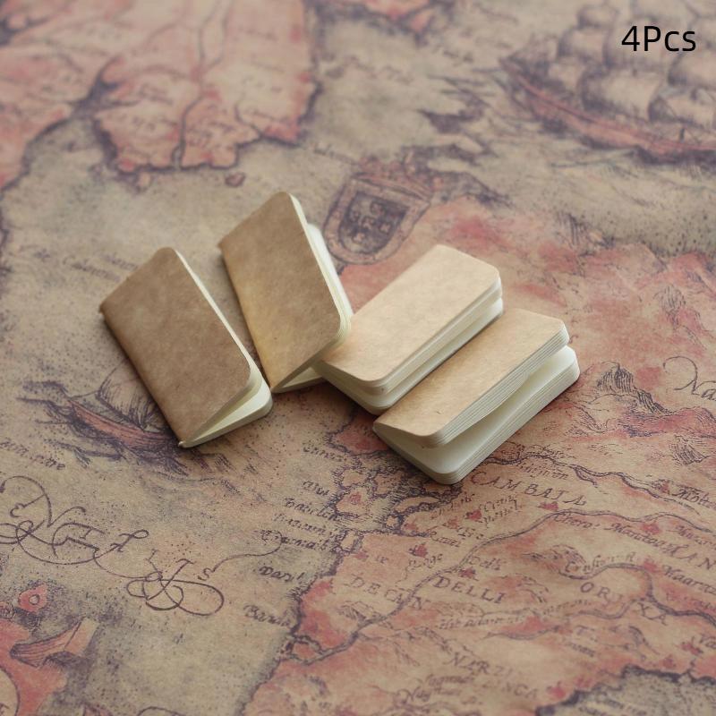 

1/4Pcs Mini Cowhide Notebook Key Chain Replaceable Sketchbook Portable Ultra-Small Pocketbook Handbook Loose-Leaf Notepad as the picture