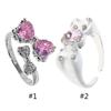 Stylish Bowknot Rings Butterfly Knot Open Rings Adjustable Pink Diamonds Bows Open Rings Personality Retro Decorations