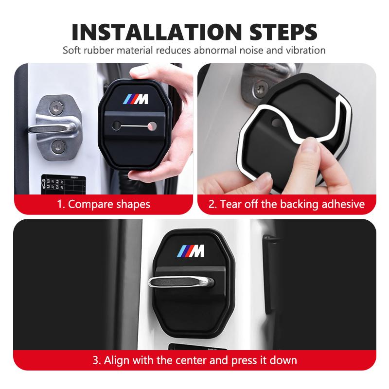 vbjly8 For BMW Silicone Car Door Lock Cover Protect Buckle Cover Latch Stop M 1 3 4 5 6 7 Series X1 X3 X4 X5 G20 G38 F48 E36 E39