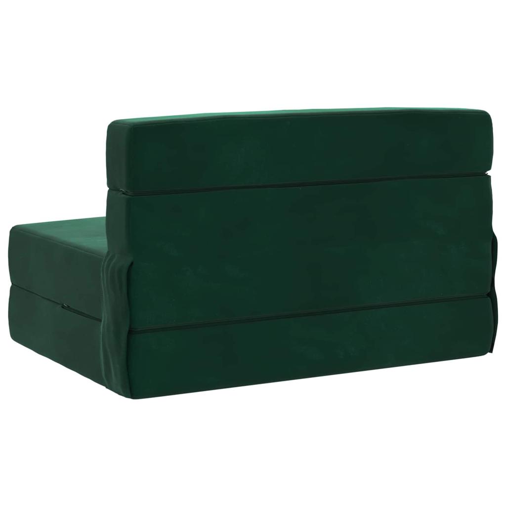 Folding Sofa Bed Dark Green 70 x 72 x 60 cm Fabric