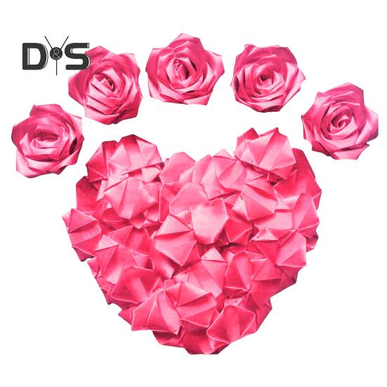 

273 шт. готовых лепестков роз из атласной ленты, сделанных вручную, наполовину готовых вечных лепестков роз, самодельных вечных цветочных букетов на годовщину свадьбы, день рождения C