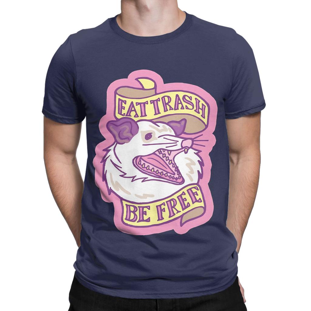 Possum Eat Trash Be Free Graphic Funny 100 Cotton TShirt Possum Tops Tees For Unisex