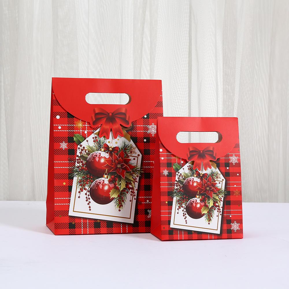 12pcs Christmas Gift Paper Tote Reusable Bags for Holiday Xmas Party Favors Candy Packaging and Festive Wrapping