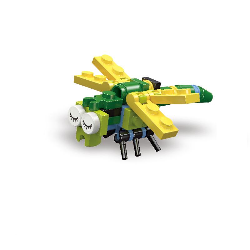12 Insect Species Creativity Animal Insect Building Block Ladybug Dragonfly Butterfly Snail Wasp Mantis Beetle Bricks Toys Gifts