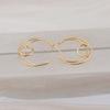 Classic Hollow Moon Shape Dangle Earrings for Women Trendy Golden Metal Round Circle C Shape Drop Earrings Geometry Jewelry