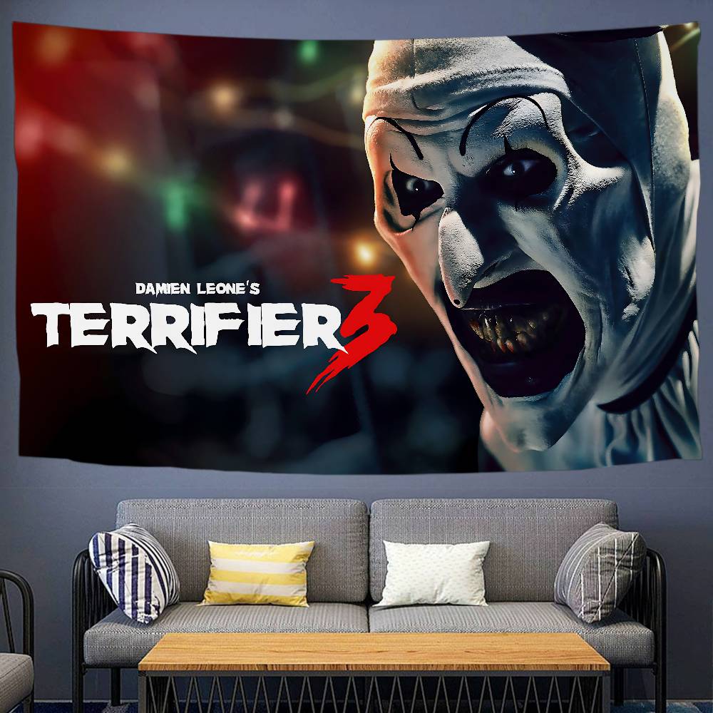 TTerrifier 3 Horror-Clown Film Gedruckter Wandteppich Indischer Buddha Wanddekoration Hexerei Böhmisch Hippie Dekor Decke