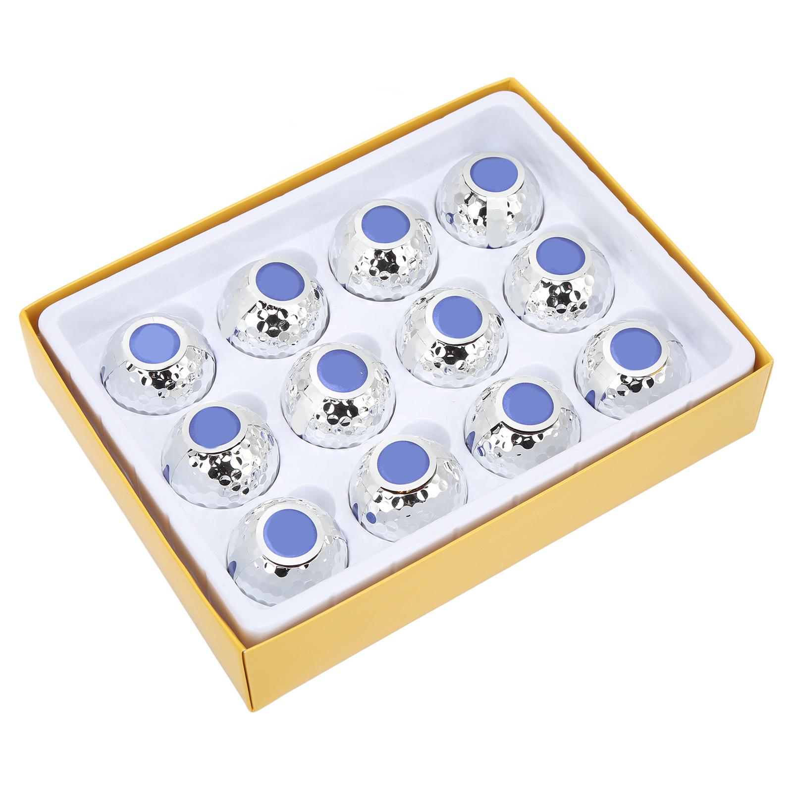 

12Pcs Colored Golf Ribbon Balls Ceremony Gift Golf Ball Decorative Training Ball for Celebration Indoor OutdoorSilver