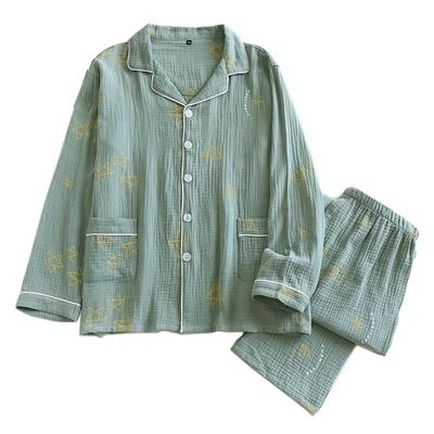 Double Gauze Long Open Simple and Loungewear and Pants Star Perfect for and Perfect As Loungewear or S-Lifeeling Men's Pajamas, 100% Cotton, Sleeves,
