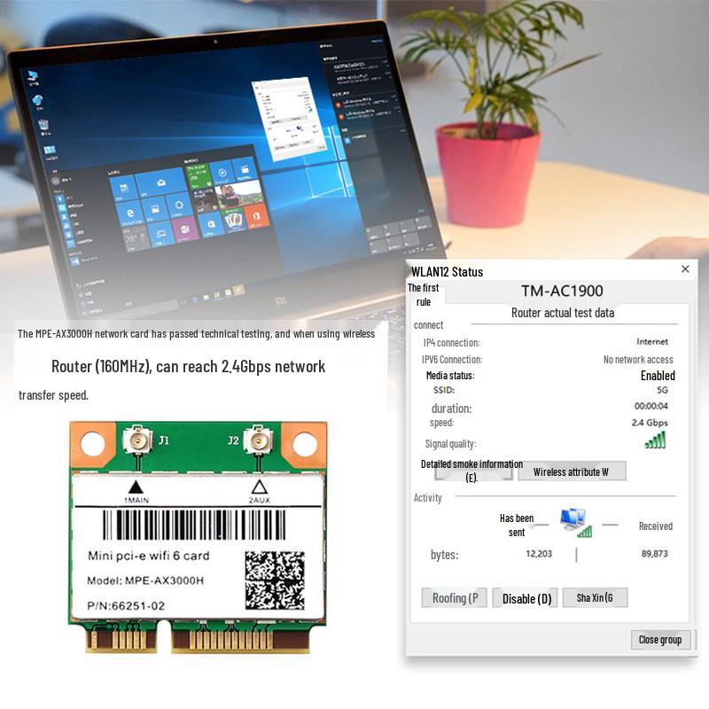 AX210 AX200 AX3000 WiFi6 Gigabit Wireless Network Card with Bluetooth 5.2 MINI PCIe