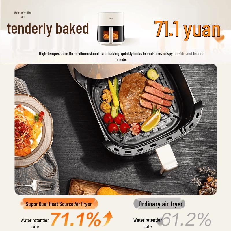 Supor 5L Automatic Air Fryer with Viewing Window