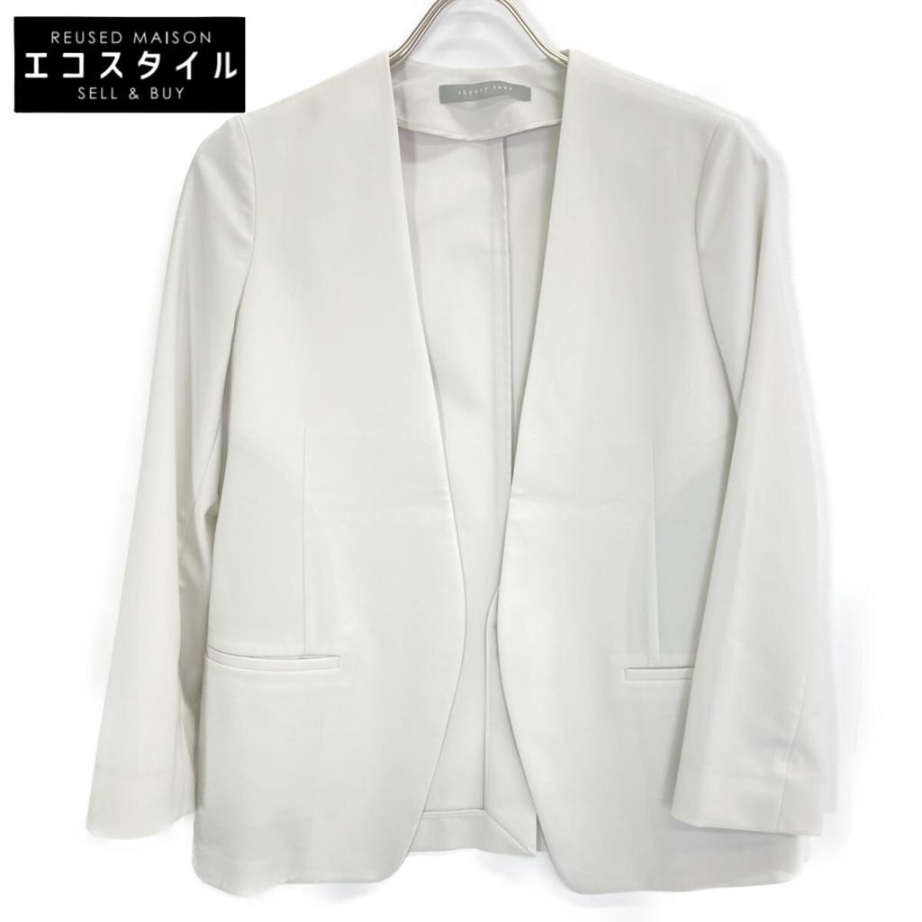 theory luxe 24Stainless Steel 03-4204112S Steering Gray Buttonless Collarless Jacket Jacket S32 Steering greyUsed