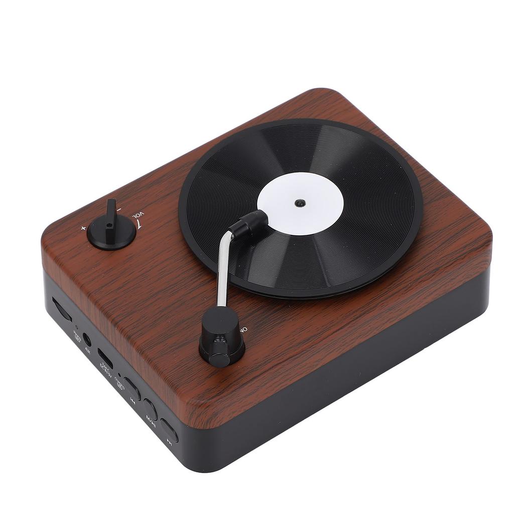 Vintage Mini Bluetooth Speaker Record Player Shaped Desktop Decoration Rechargeable Wireless Speaker