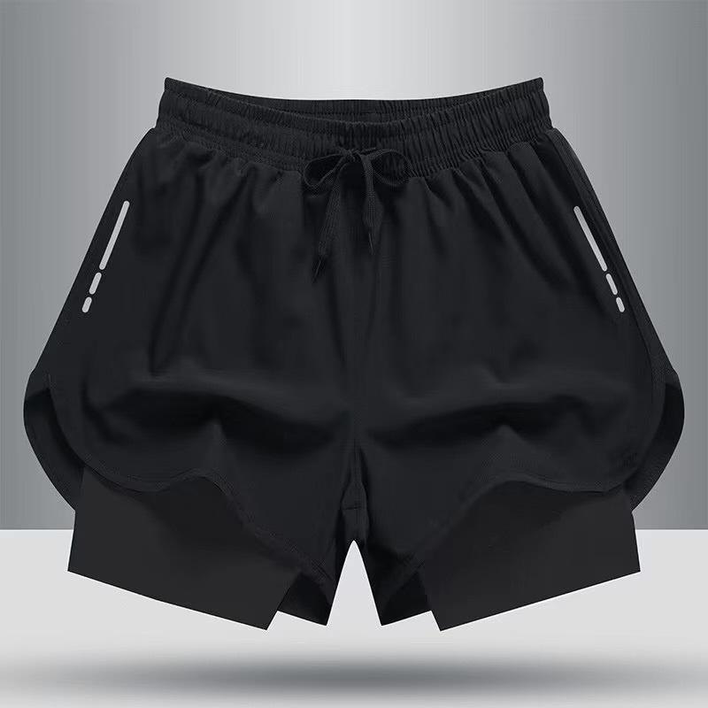 Men's Quick-Dry Swim Trunks: Flat-Leg, Double-Layer, Anti-Exposure Shorts