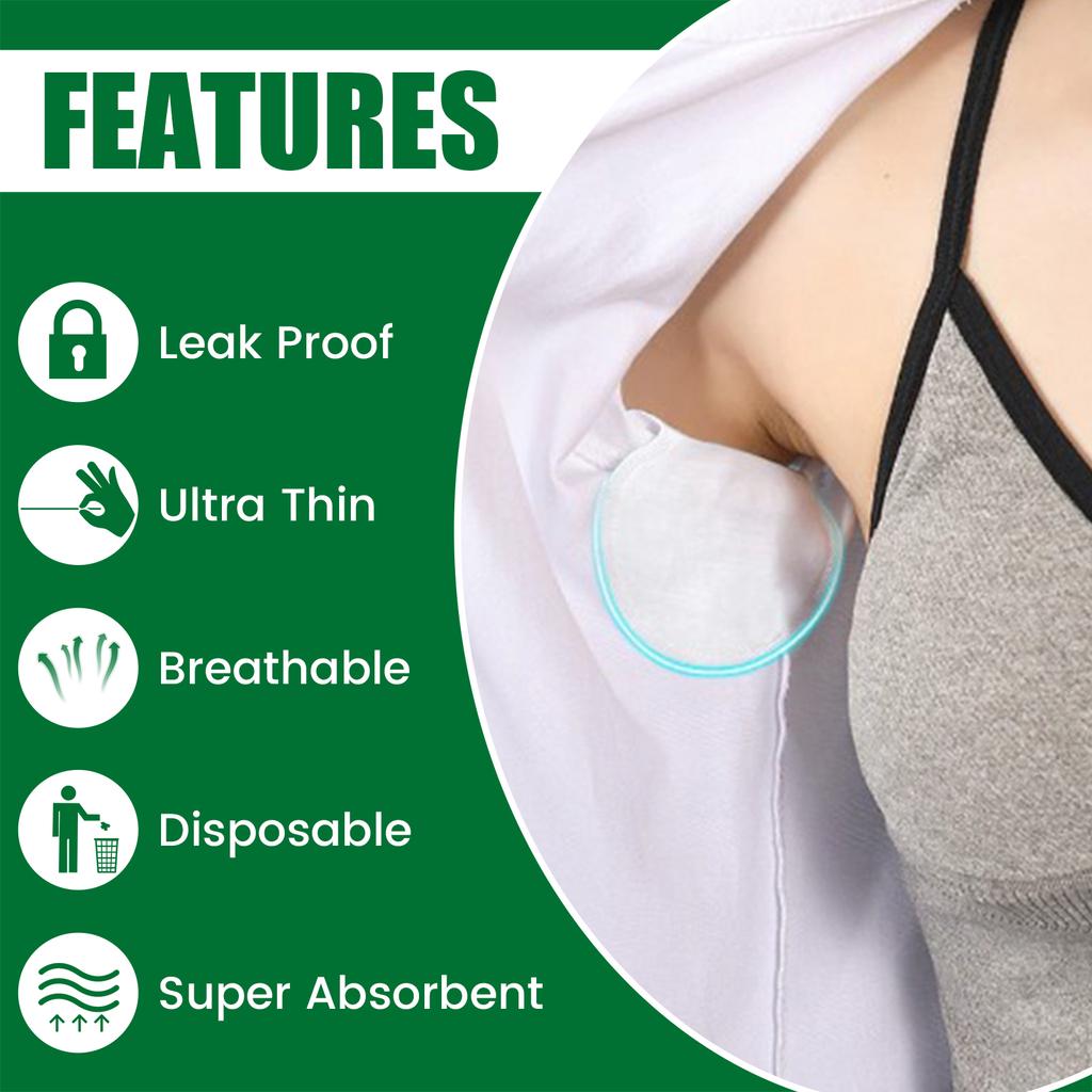 100Pcs Underarm Sweat Pads Non-woven Breathable Ultra-thin Armpit Sweat Pads Summer Disposable Armpit Absorb Sweat Shield Pads