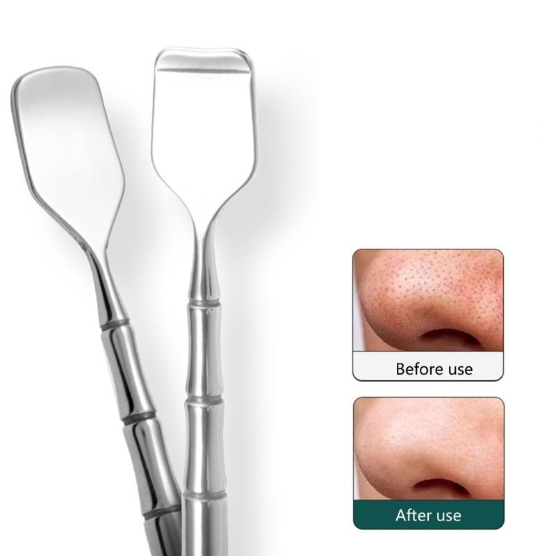 Professional Double Head Face Skin Scraper for Blackheads and Blemishes with Ergonomic Handle for Comfortable Grip