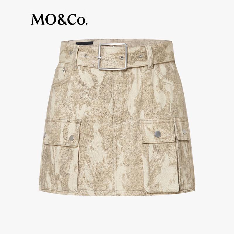 MO&Co. Women's Dual-Tone Camouflage Low-Waist Cotton Short Skirt