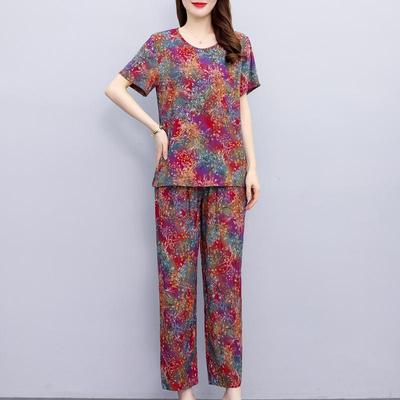 Zweiteilige Sommer-Sets für Damen, Oberteile und Hosen mit weitem Bein, lässige Damen-Blusen