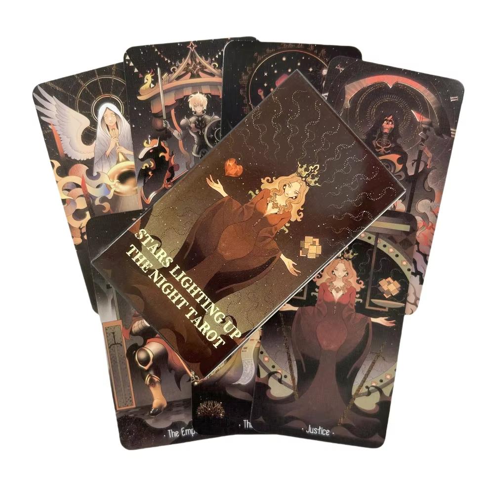Stars Lighting Up the Night Tarot REGULAR Vibrant Asian Style Cartoon Deck Delicate Line Art Unique Indie Tarot Deck for Beginn