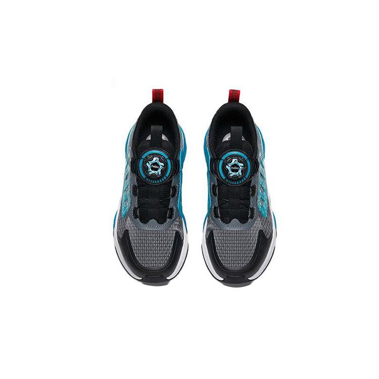 Anta Comfortable Shock Absorbing Lightweight Non-Slip Wear-Resistant Breathable Low-Top Kids Running Shoes Kids Sneakers Black Gray Blue 312235503-3