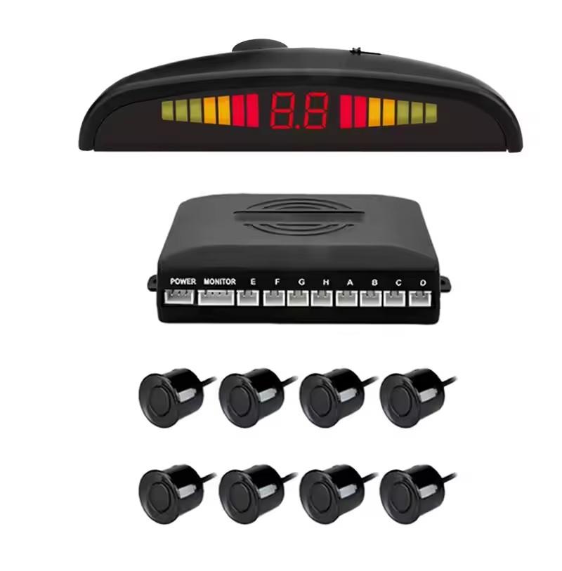 2/4/6/8 Probes LED Parking Sensor System Backlight Parktronic Monitor Display Kit Backup Detector Assistant