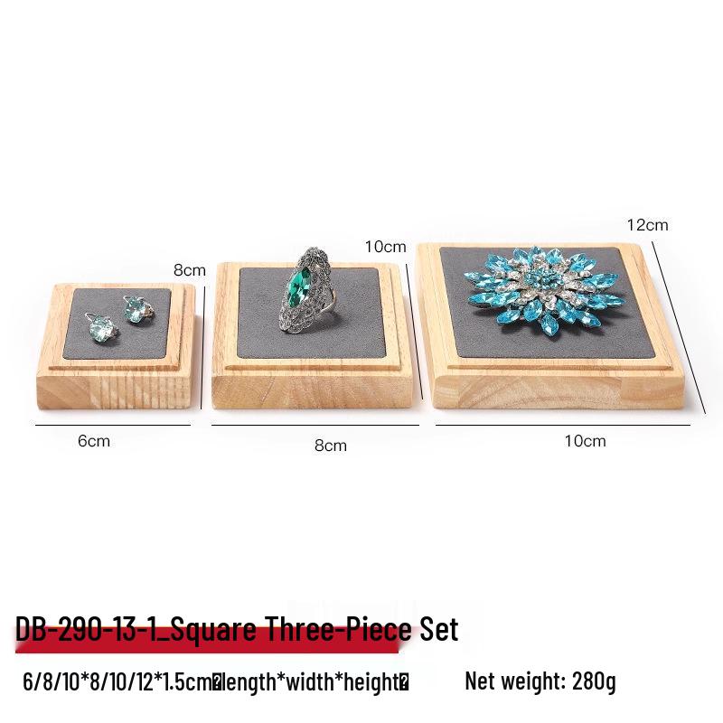 Solid Wood Jewelry Display Stand for Earrings, Rings, and Necklaces with Jade Tray