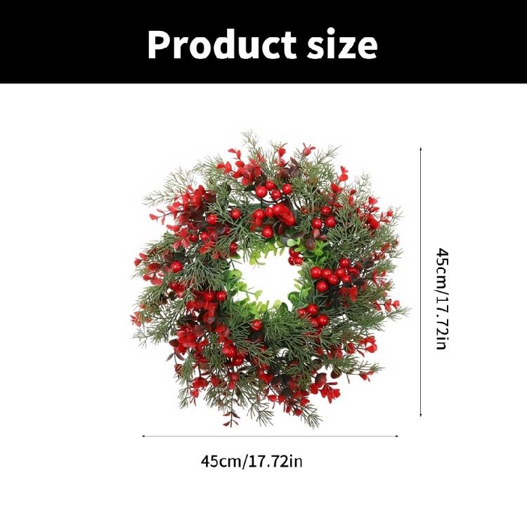 Multipurpose Large Green Leaves Christmas Wreath with Berries Designs for Festival Garden and Party Decorations