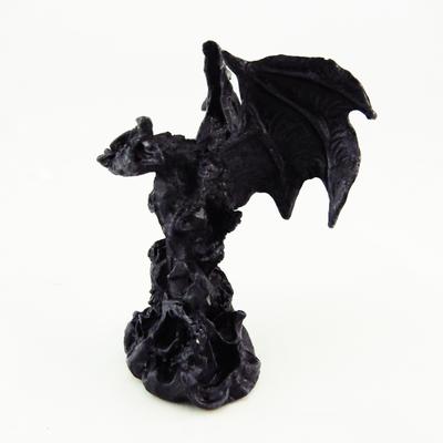 [A0424] - Mini Resin Statuette 'Mystical Dragon' Dark Gray - 6 Cm