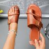Women Sandals Outside Casual Beach Women Shoes Summer New Flats Flip Flop Sandals Walking Clip Toe Roman Buckle Ladies Slides