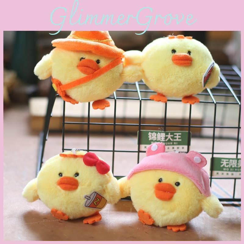 Cute Chick Plush Keychain Soft Stuffed Animal Bag Charm Gift For Kids Teens Room Decor