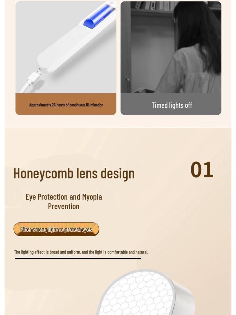 LED Desk Lamp with Eye Protection, Magnetic Base, Rotatable Design for Dorms and Bedrooms