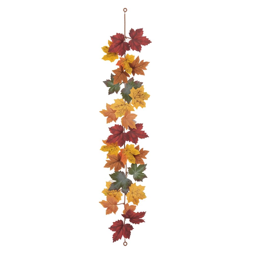 Artificial Autumn Leaf Garland with Realistic Vines and Pumpkin Decorations for Seasonal Home and Event Decoration Indoor and Outdoor Use