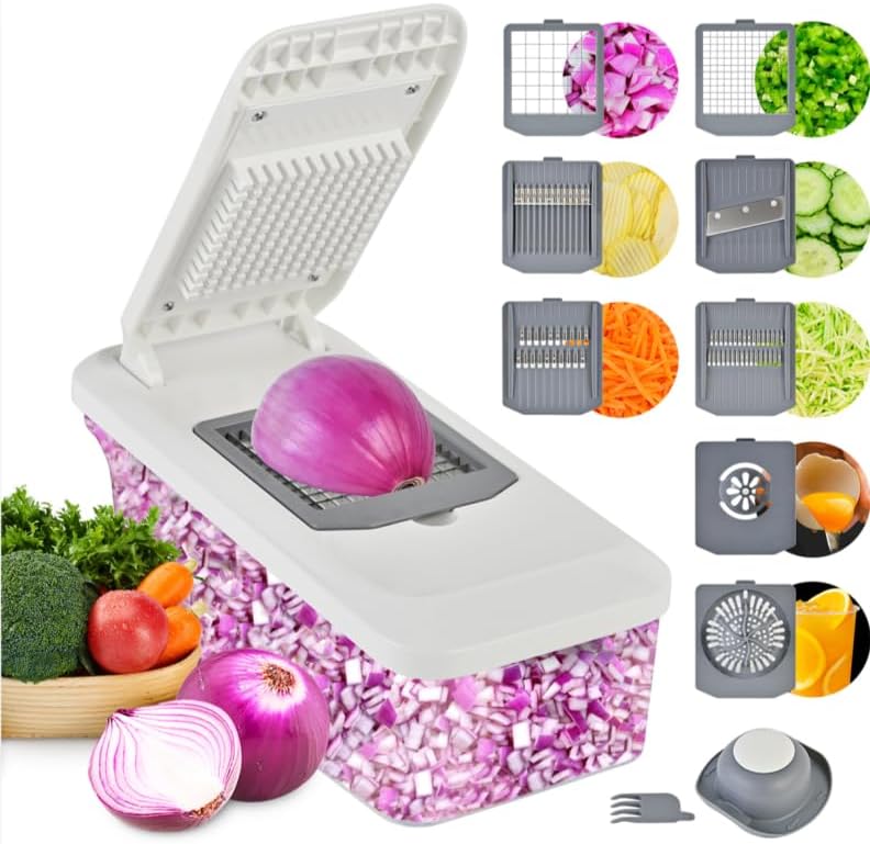 

Vegetable Chopper Slicer,6 Blade Pro Food Chopper, Onion PotatoVeggie Cutter for Salad, Carrot, United States