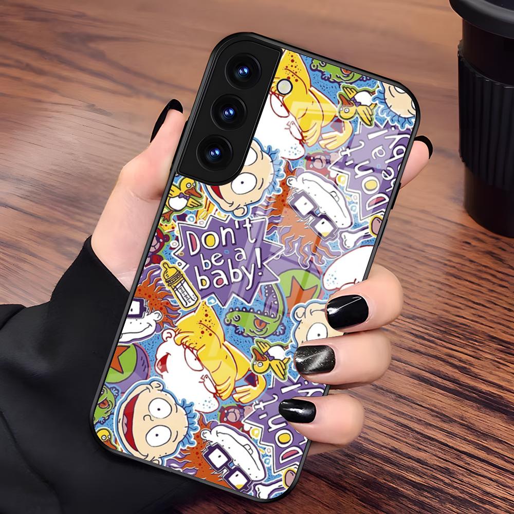 Movie R-Rugrats Cartoon R-ReptarS Phone Case For Samsung S25 S24 FE S23 S22 S21 Plus S20 Ultra Note20Ultra Black Glass Cover