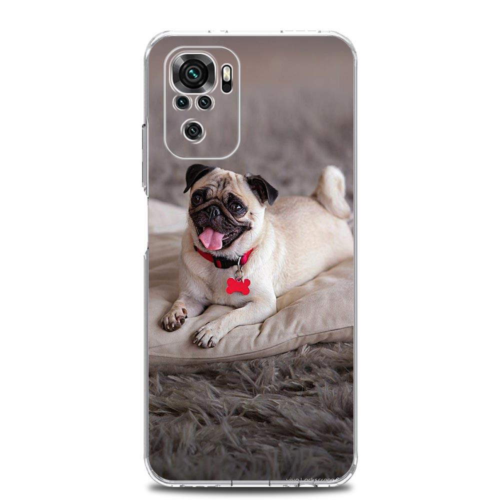 Cute Pug Dog Soft TPU Phone Case For Xiaomi Redmi Note 15 14 13 12 4G 10 11 Pro Plus 5G 14C 13C 12C 10C 9A Clear Cover