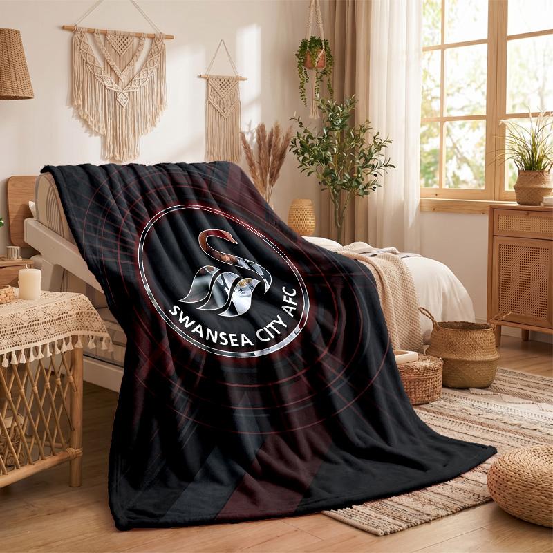 Coperta in Pile a Tema Swansea City Morbida e Accogliente in Peluche per Camera da Letto Divano Viaggio