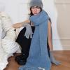 MEENDERI ALPACA KNIT LONG MUFFLER - BLUE