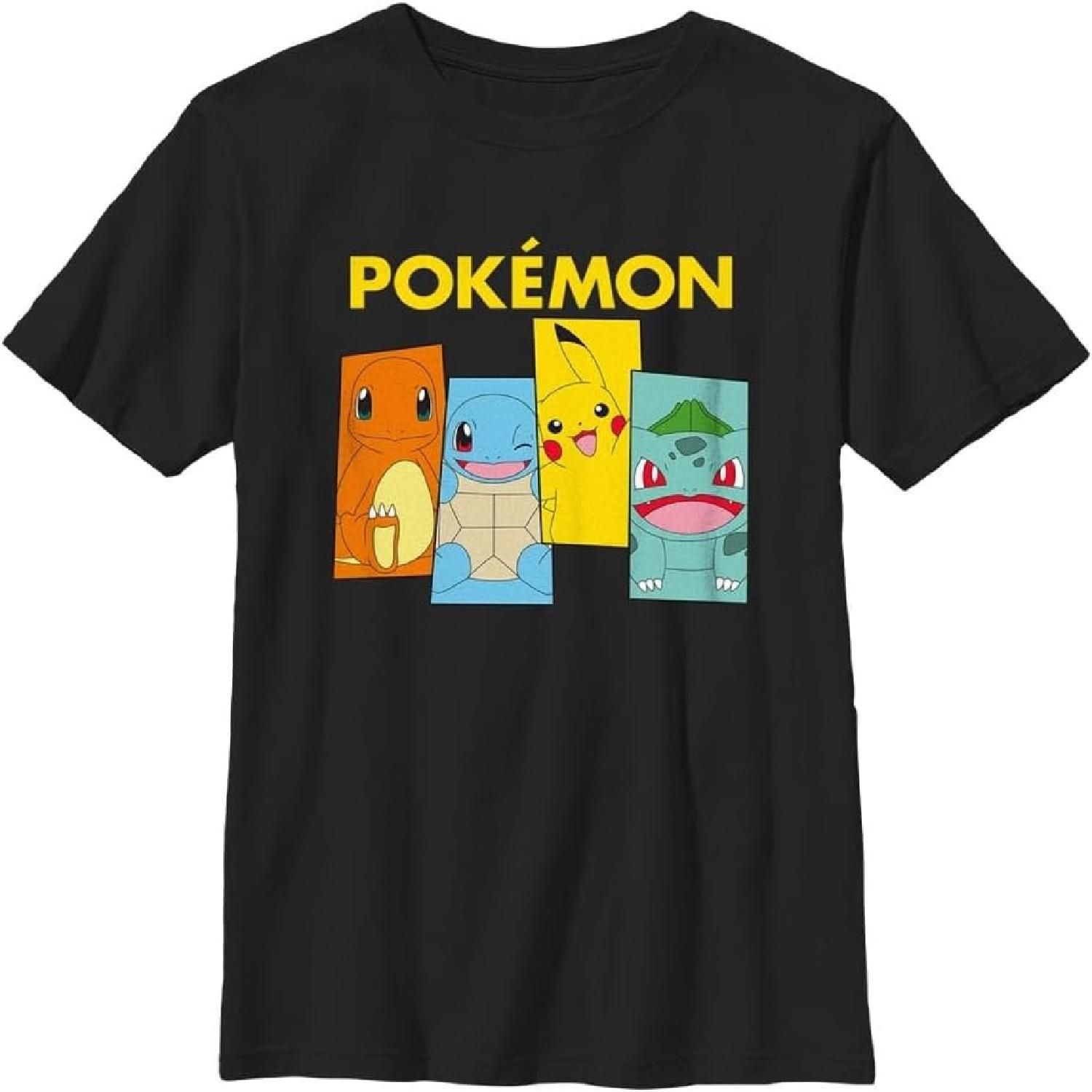 

Детская футболка с коротким рукавом Pokemon Team Kanto для мальчиков S чёрный