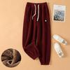 Women Winter Corduroy Plush Extra Thick Pants Warm Loose Comfortable Rib Leg Pants Lined Fleece Sports Joggers Trousers