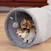 Collapsible Cat Tunnel, Cat Toys Play Tunnel Durable Suede Hideaway Pet Crinkle Tunnel with Ball M