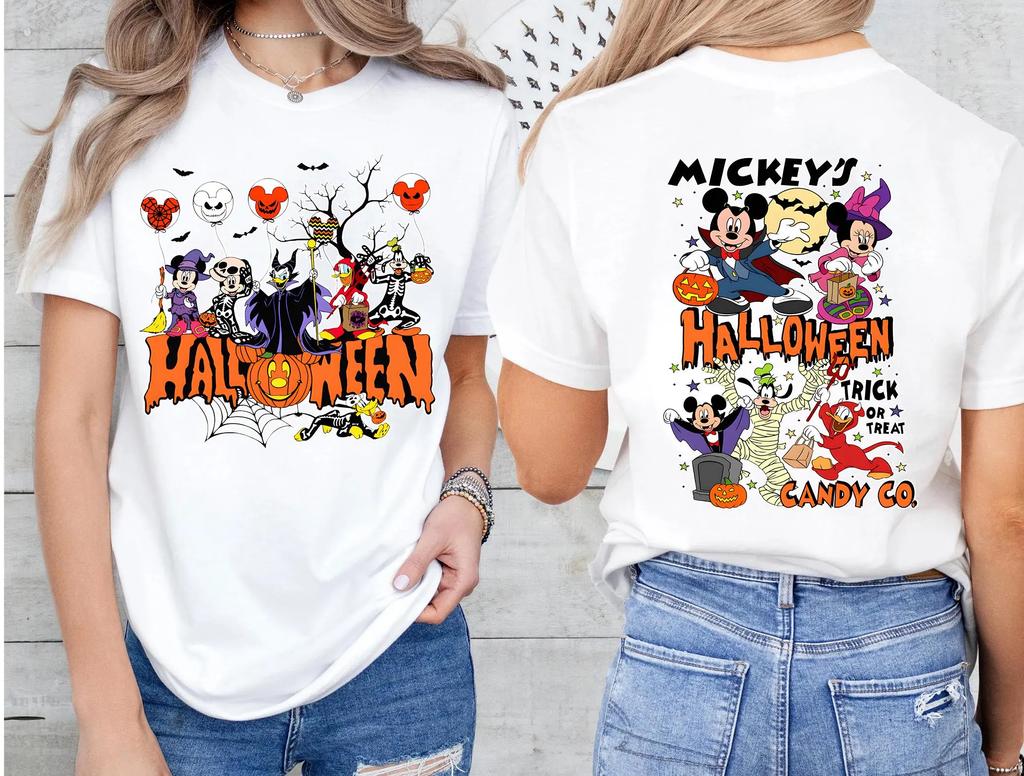 Fashion 2026 New Halloween TShirt Spooky Print WoUnisex Loose Plus Size Cotton Short Sleeve