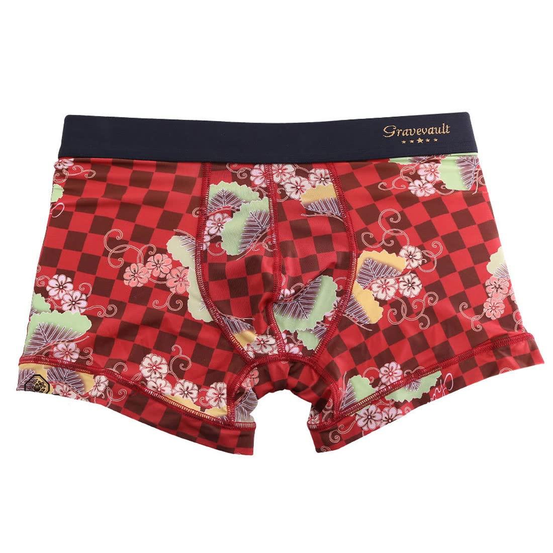

Grave Vault Short Boxer Pine and Plum Arabesque Size M Men s Briefs, Chiso, Design, 3051992, Brown,