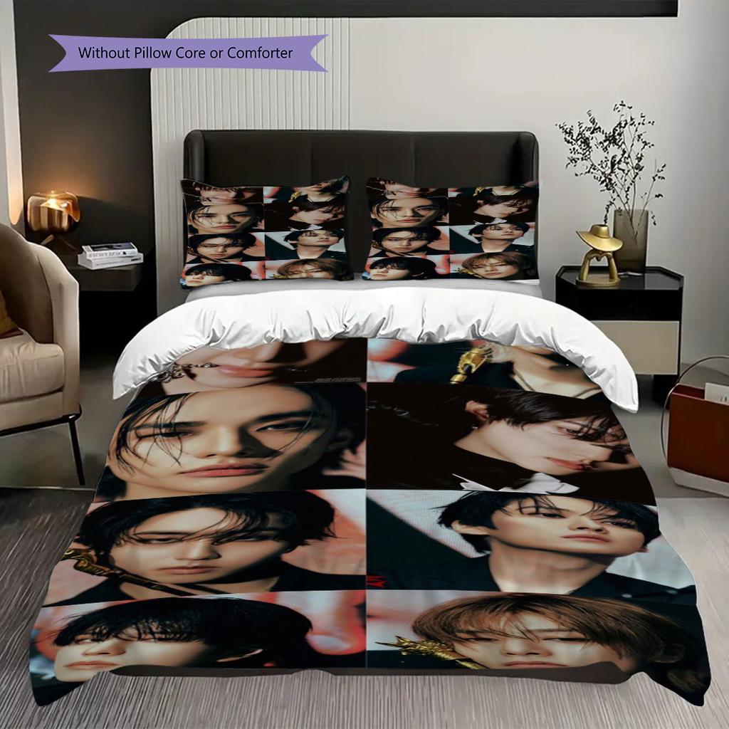 Chill Vibes Casual Style Bedding (1 * Duvet Cover + 2 * Pillowcase, Without Core) 2D Flat Soft and Comfortable Duvet Cover and Pillowcase Bedding Set