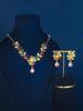 Bride Water Drop & Leaf Zirconia Wedding Jewelry Set: Elegant Necklace & Earrings for Women