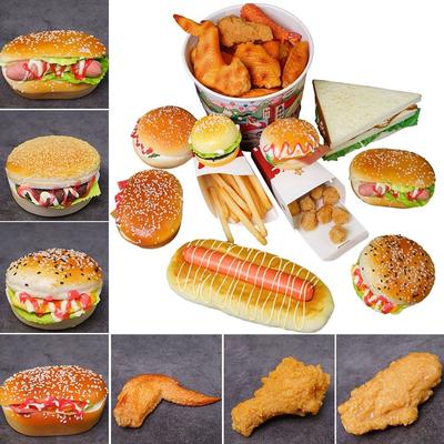 Geschenk Hausdekoration Bäckereiszene Modell Hamburger Pommes Sand Simulation Küche Künstliches Lebensmittelmodell Nachgemachtes Frittiertes Hähnchen