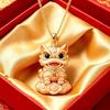 Guanyin Lion Dance Jade Rabbit Mandarin Ducks Pendant Necklace Chinese Modern Aesthetic Jewelry Fashion Gift