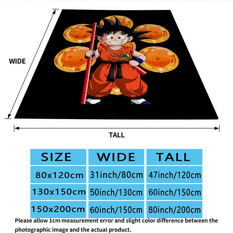1PC Son Goku Patterned Flannel Blanket Suitable For All Seasons For Home Decor Warmth And Comfort Gifts Holiday Present